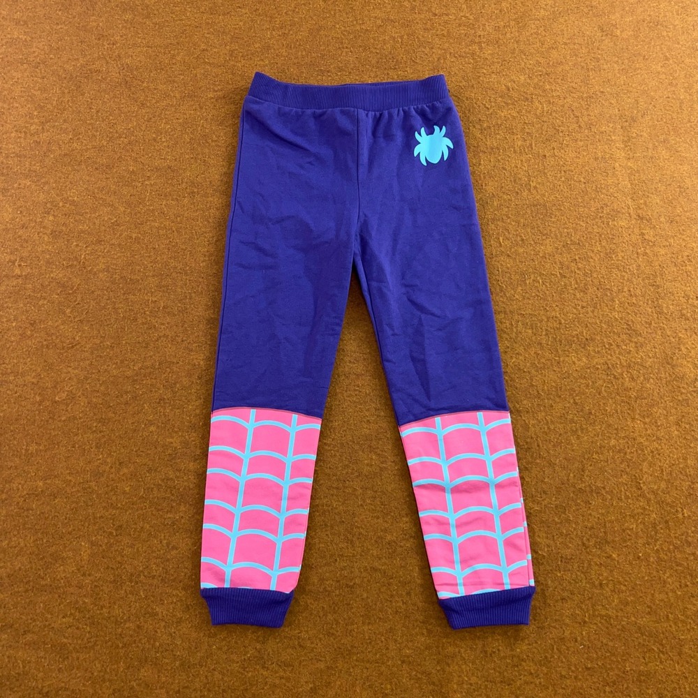 Marvel Kids 6 Purple Ghost-Spider Web Print Jogger Sweatpants New